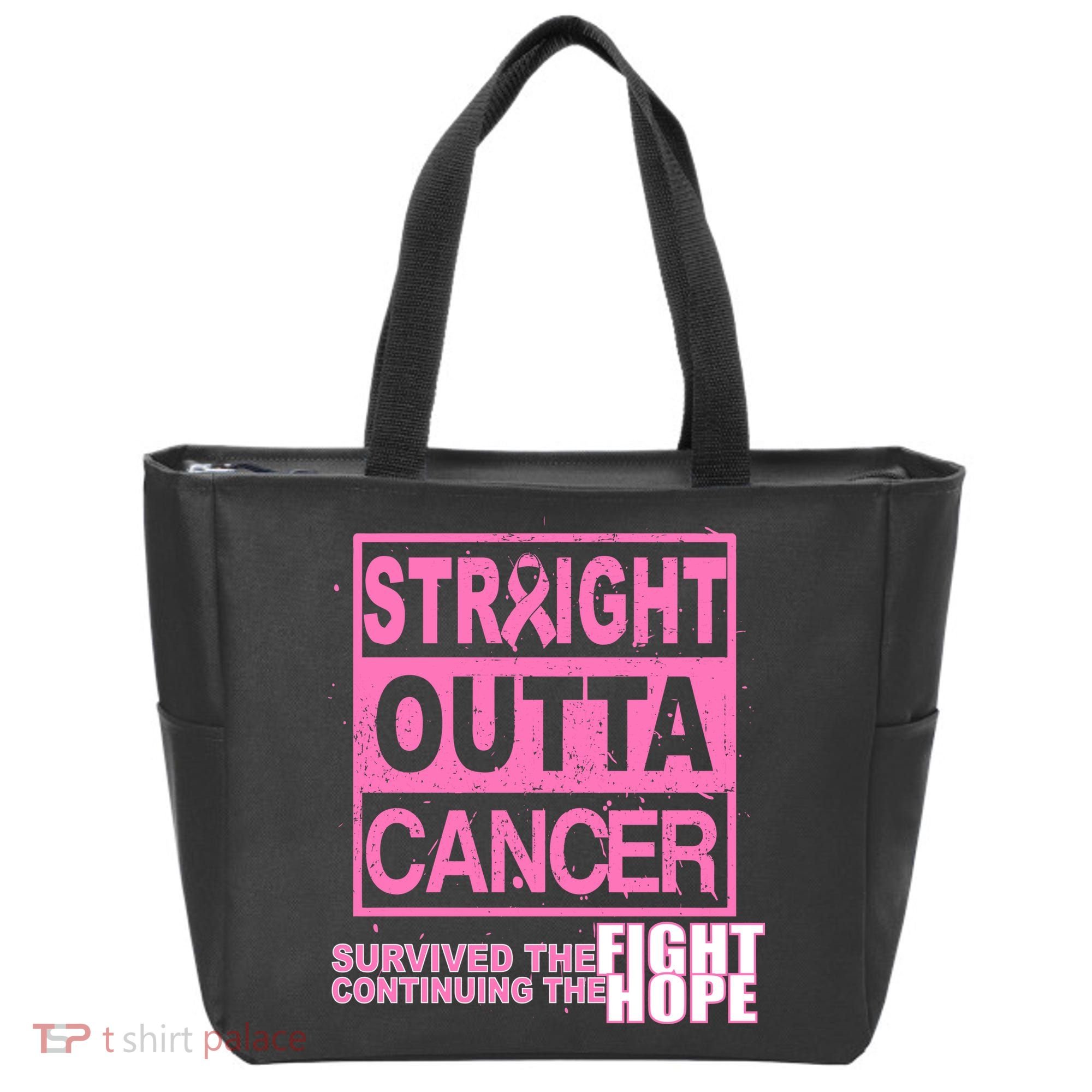 Straight Outta Breast Cancer Fight Hope Tote Bag