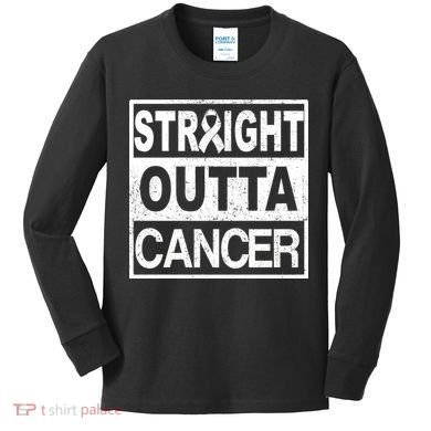 Straight Outta Cancer Kids Long Sleeve Shirt