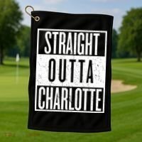 Straight Outta Charlotte Golf Towel thumb 1