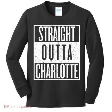 Straight Outta Charlotte Kids Long Sleeve Shirt
