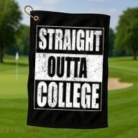 Straight Outta College Golf Towel thumb 1