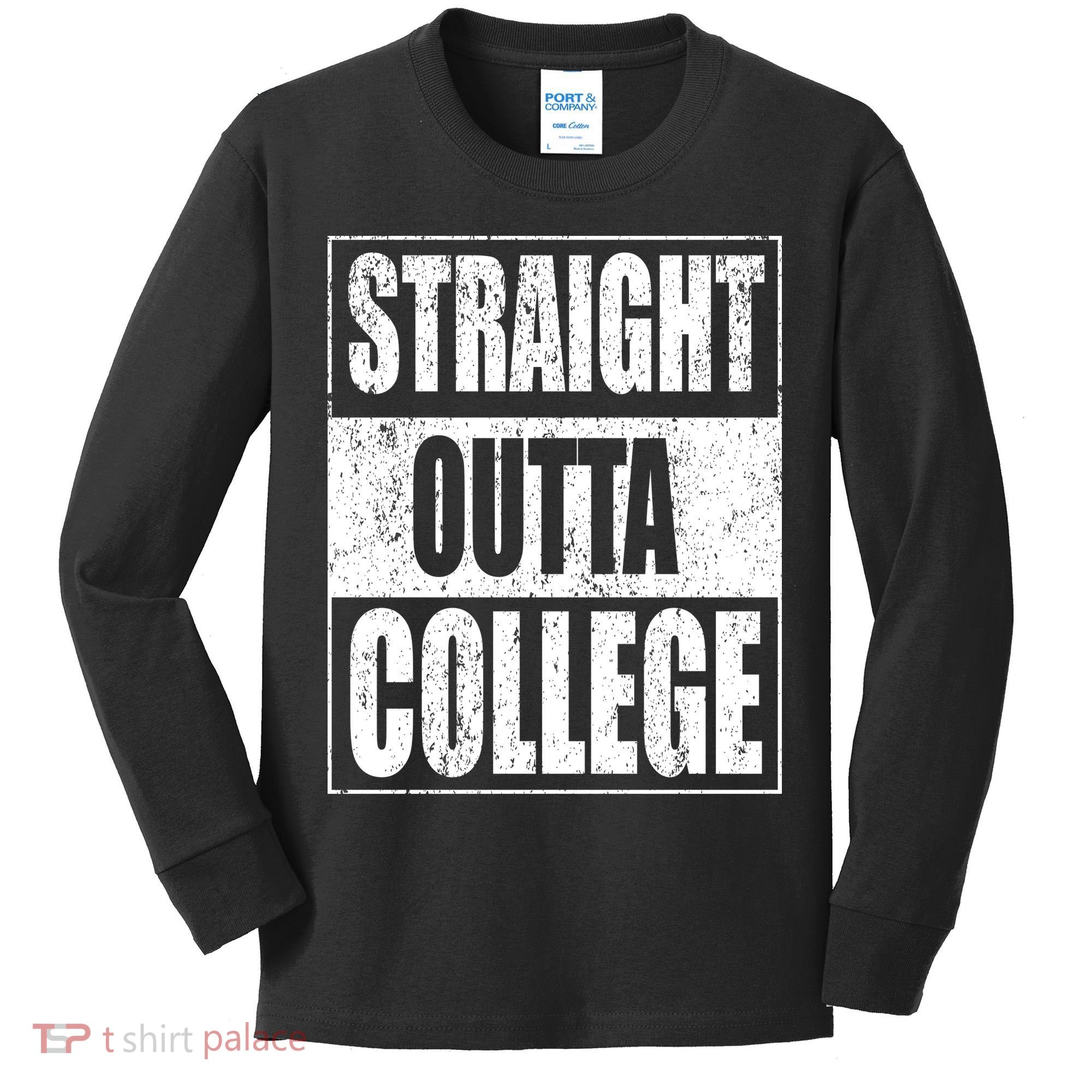 Straight Outta College Kids Long Sleeve Shirt
