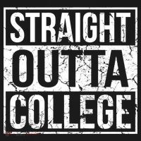 Straight Outta College Funny Senior Graduate Graudation Button thumb 1