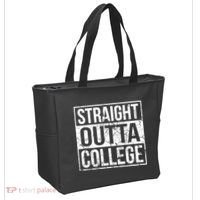 Straight Outta College Funny Senior Graduate Graudation Tote Bag thumb 2