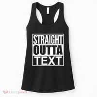Straight Outta Custom Text Personalized   Women's Tank Top thumb 0