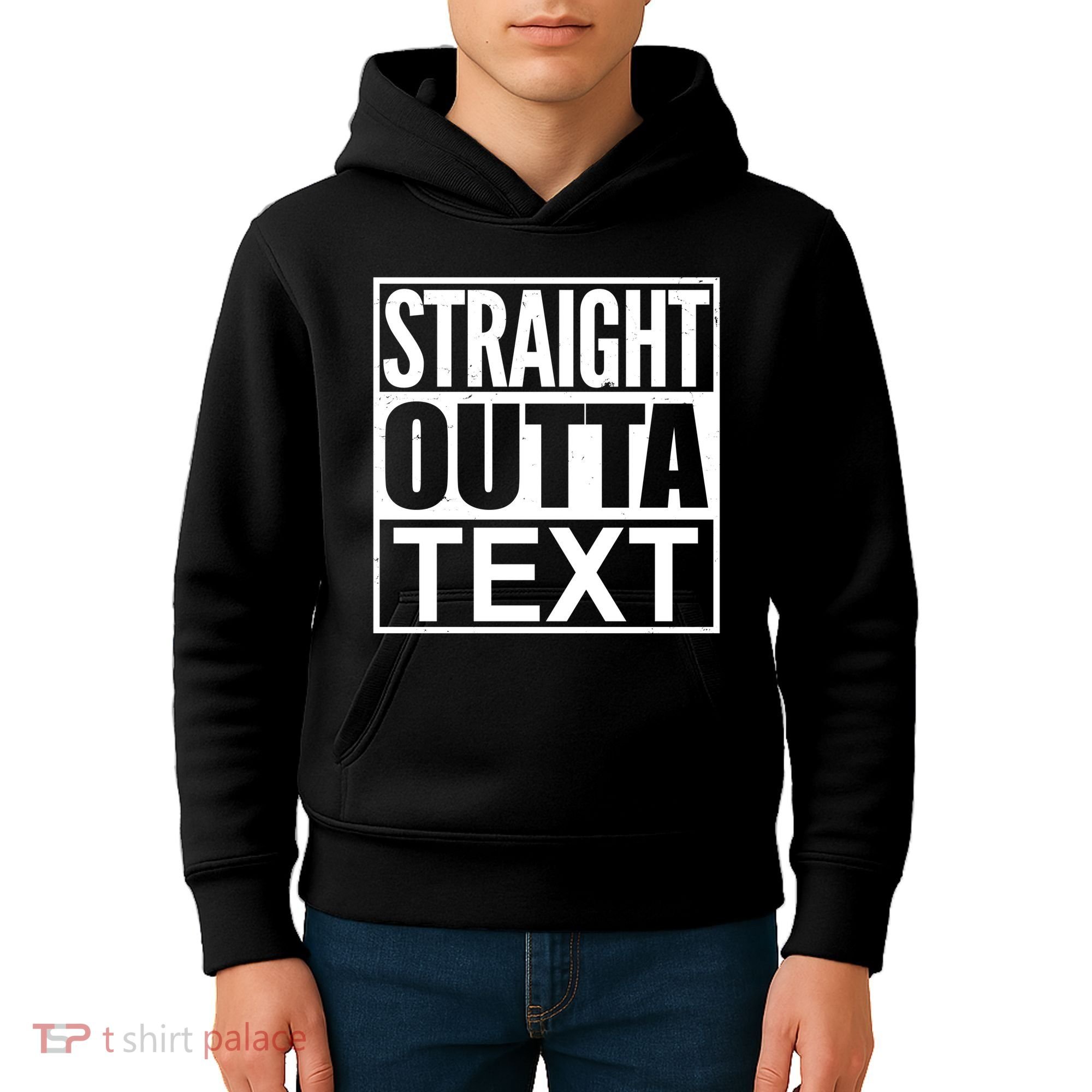Straight Outta Custom Text Personalized   Kids Hoodie