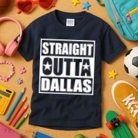 Straight Outta Dallas Texas City Kids T-Shirt thumb 3