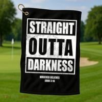 Straight Outta Darkness Golf Towel thumb 1