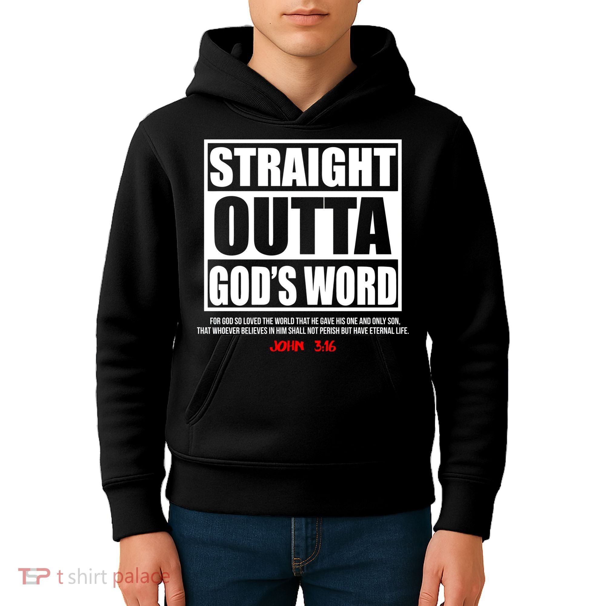 Straight Outta God's Word John 3:16 Kids Hoodie