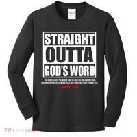 Straight Outta God's Word John 3:16 Kids Long Sleeve Shirt thumb 0