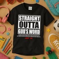 Straight Outta God's Word John 3:16 Kids T-Shirt thumb 3