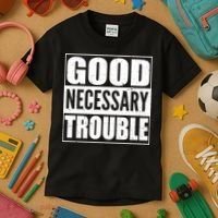 Straight Outta Good Necessary Trouble Kids T-Shirt thumb 3