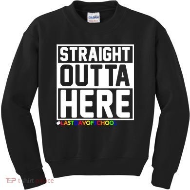 Straight Outta Here Graduation Kids Sweatshirt