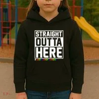 Straight Outta Here Graduation Kids Hoodie thumb 3