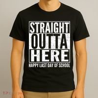 Straight Outta Here Happy Last Day Of School T-Shirt thumb 3