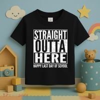 Straight Outta Here Happy Last Day Of School Toddler T-Shirt thumb 3