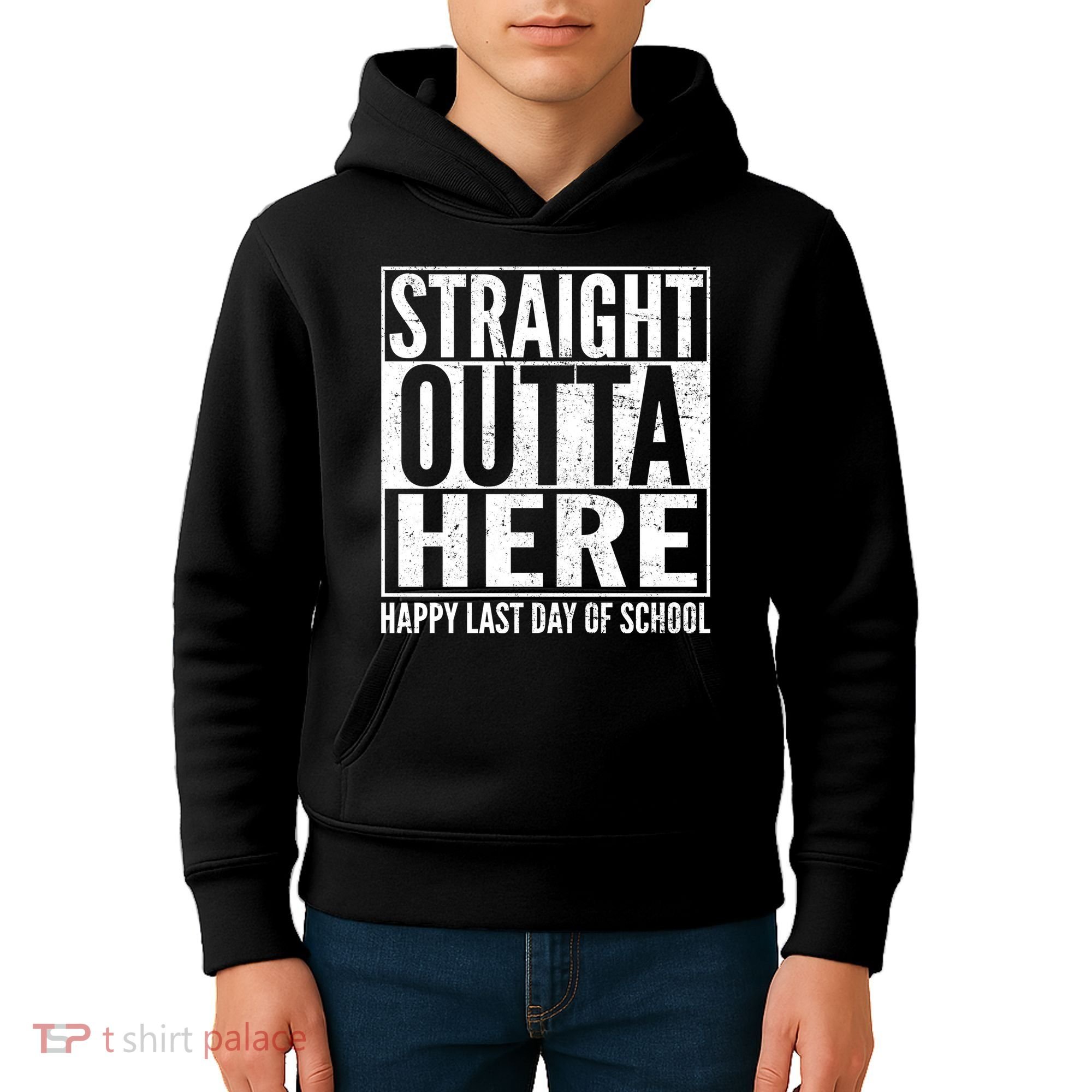 Straight Outta Here Happy Last Day Of School Kids Hoodie