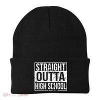 Straight Outta High School Funny Senior Graduate Graudation Beanie thumb 0