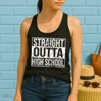 Straight Outta High School Funny Senior Graduate Graudation Women's Tank Top thumb 2