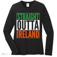 Straight Outta Ireland St. Patrick's Day Irish Women's Long Sleeve Shirt thumb 0