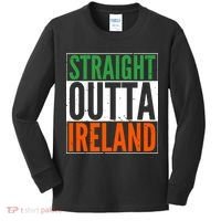 Straight Outta Ireland St. Patrick's Day Irish Kids Long Sleeve Shirt thumb 0
