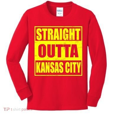 Straight Outta Kansas City Kids Long Sleeve Shirt