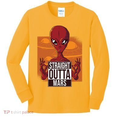 Straight Outta Mars Kids Long Sleeve Shirt