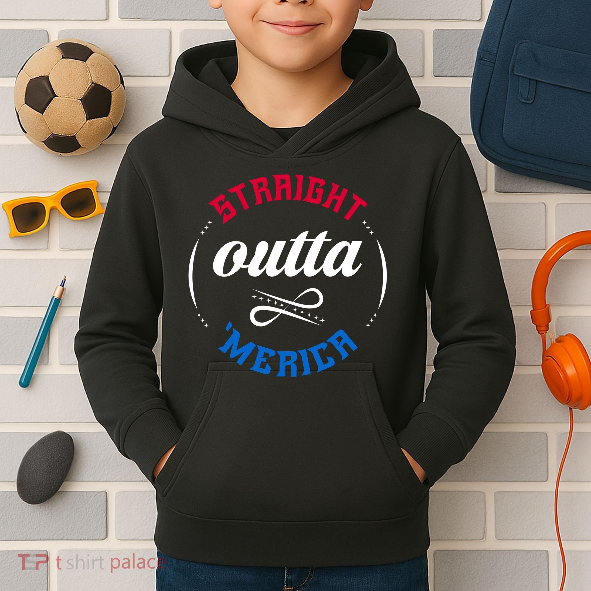 Straight Outta Merica Kids Hoodie