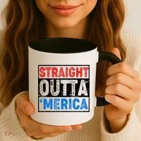 Straight Outta Merica Fourth of July Coffee Mug thumb 3
