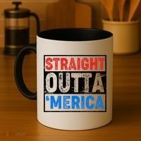 Straight Outta Merica Fourth of July Coffee Mug thumb 4