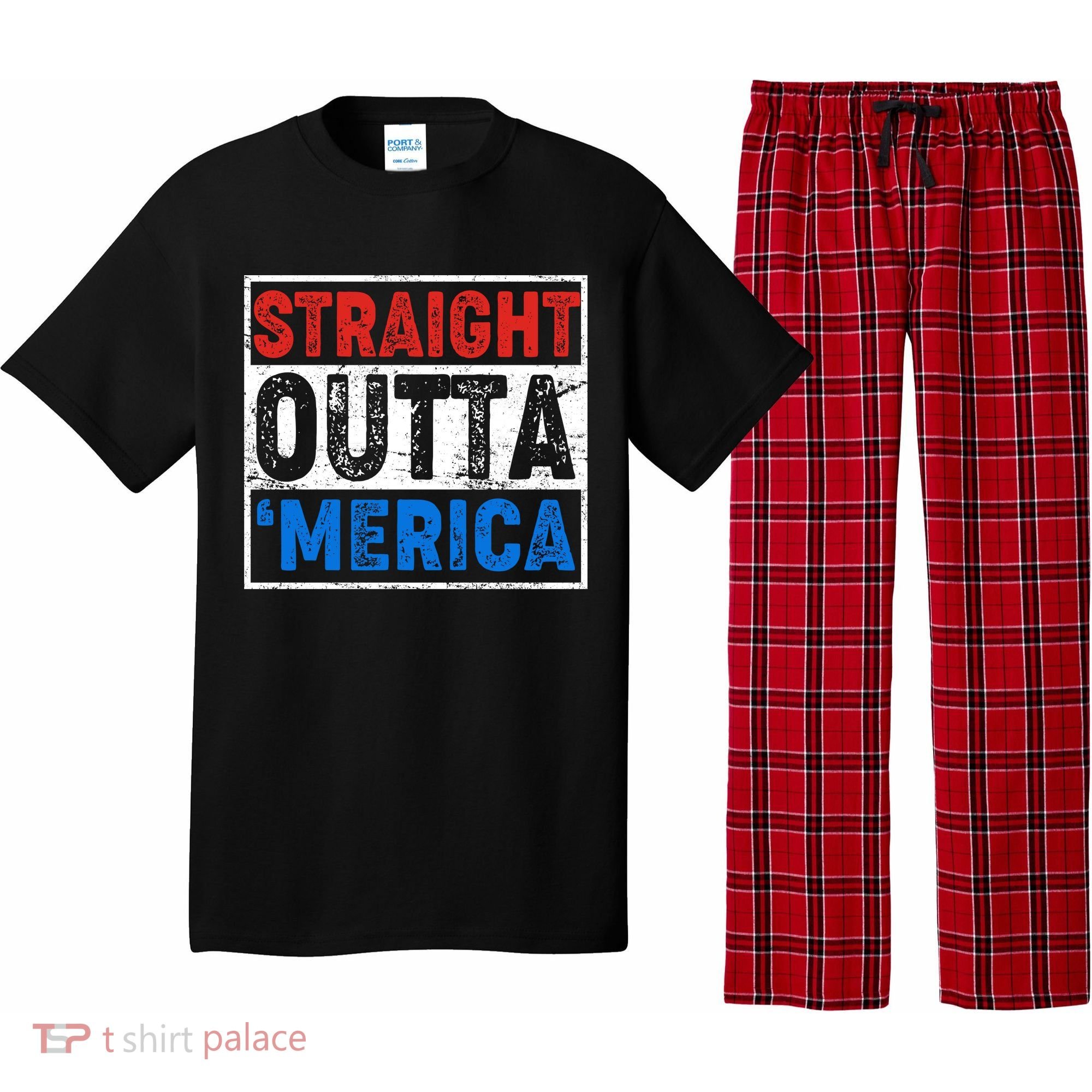 Straight Outta Merica Fourth of July Pajama Set