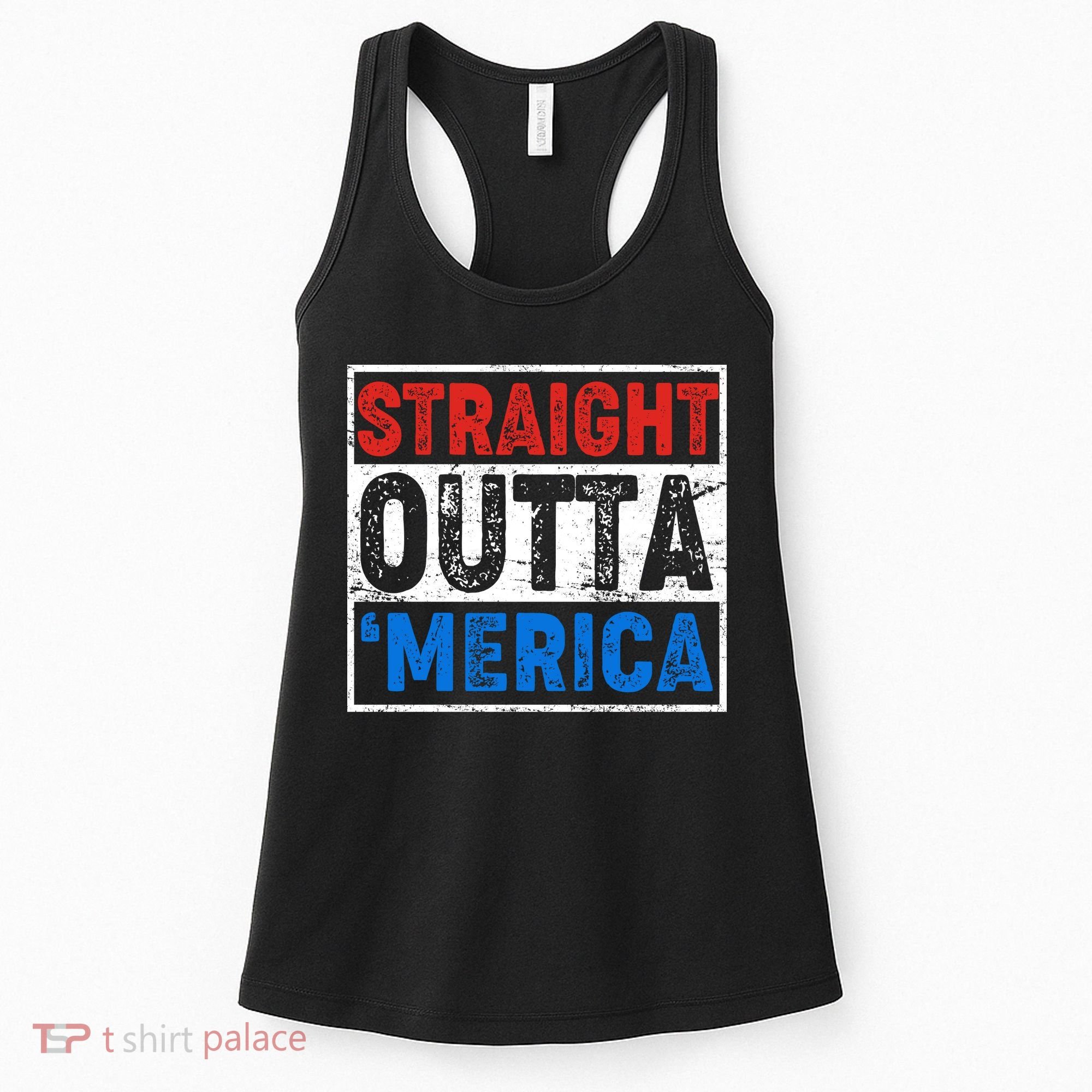Straight Outta Merica Fourth of July Women's Tank Top