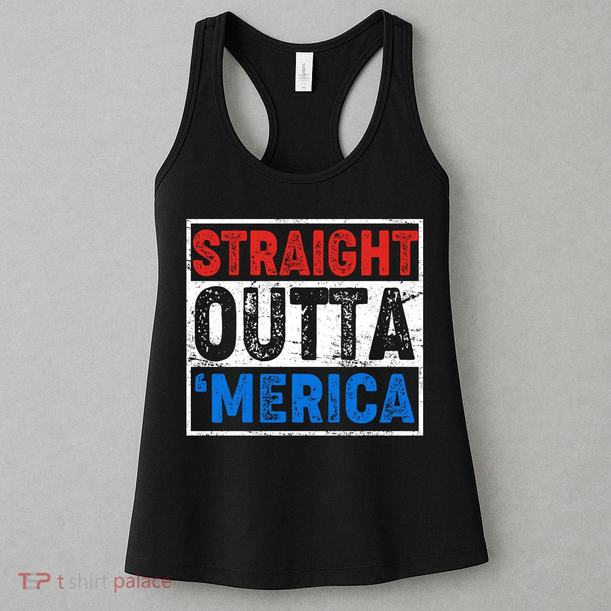 Straight Outta Merica Fourth of July Women's Tank Top