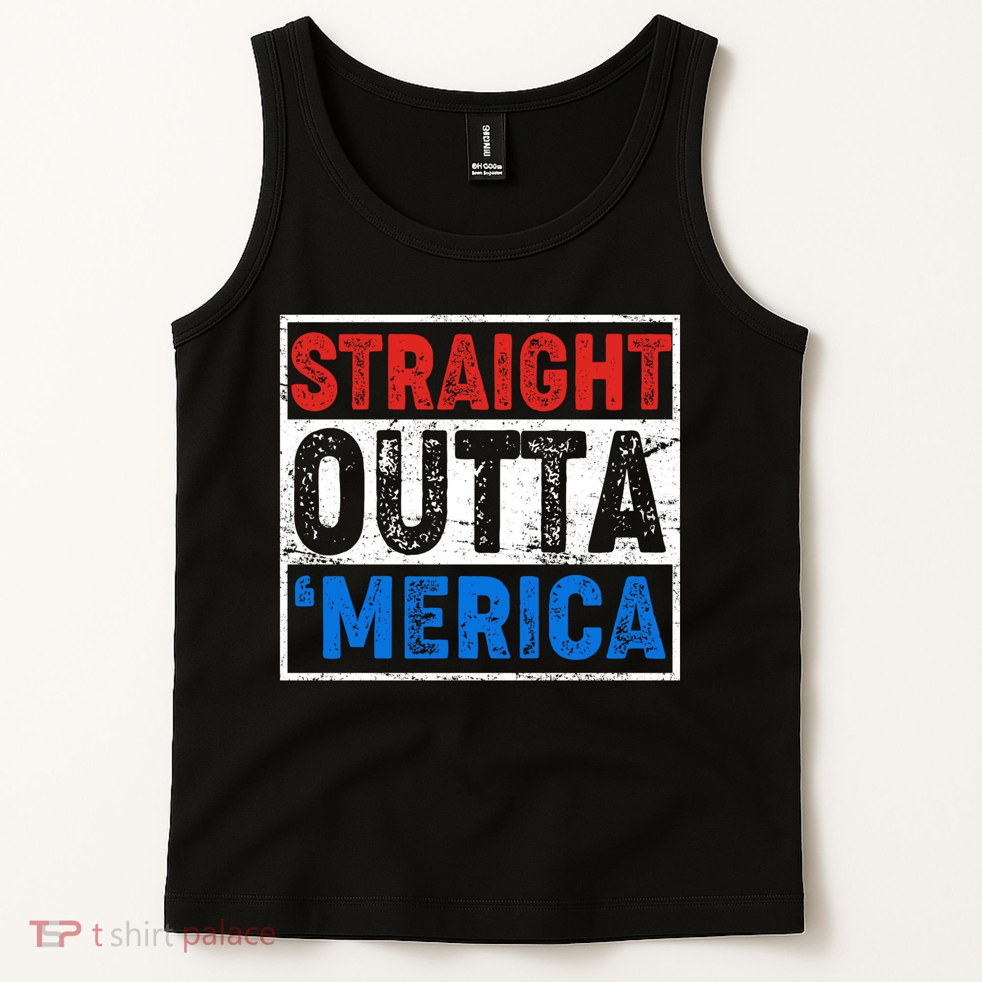 Straight Outta Merica Fourth of July Tank Top