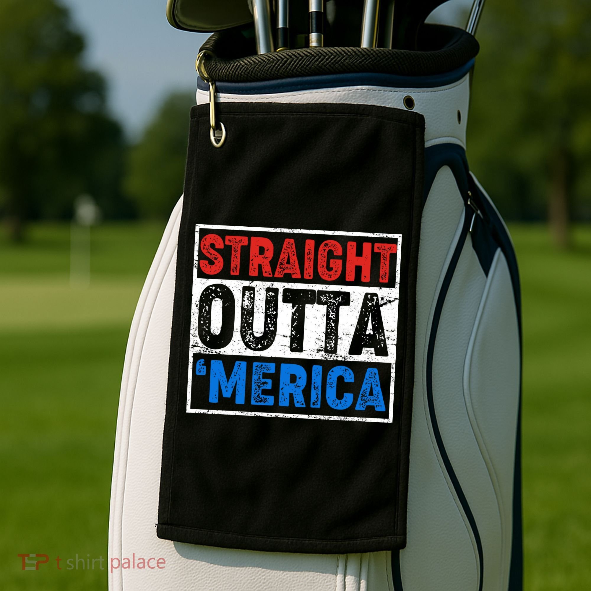 Straight Outta Merica Fourth of July Golf Towel