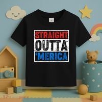 Straight Outta Merica Fourth of July Toddler T-Shirt thumb 3