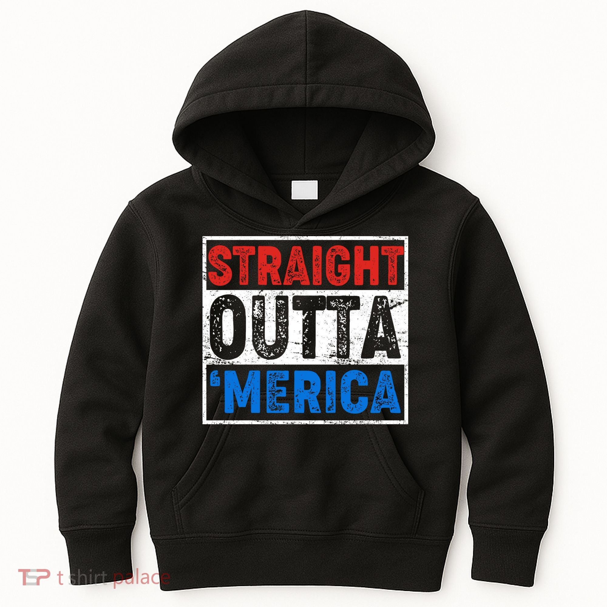 Straight Outta Merica Fourth of July Kids Hoodie