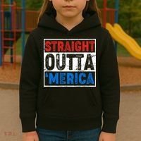 Straight Outta Merica Fourth of July Kids Hoodie thumb 3