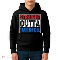 Straight Outta Merica Fourth of July Kids Hoodie thumb 4