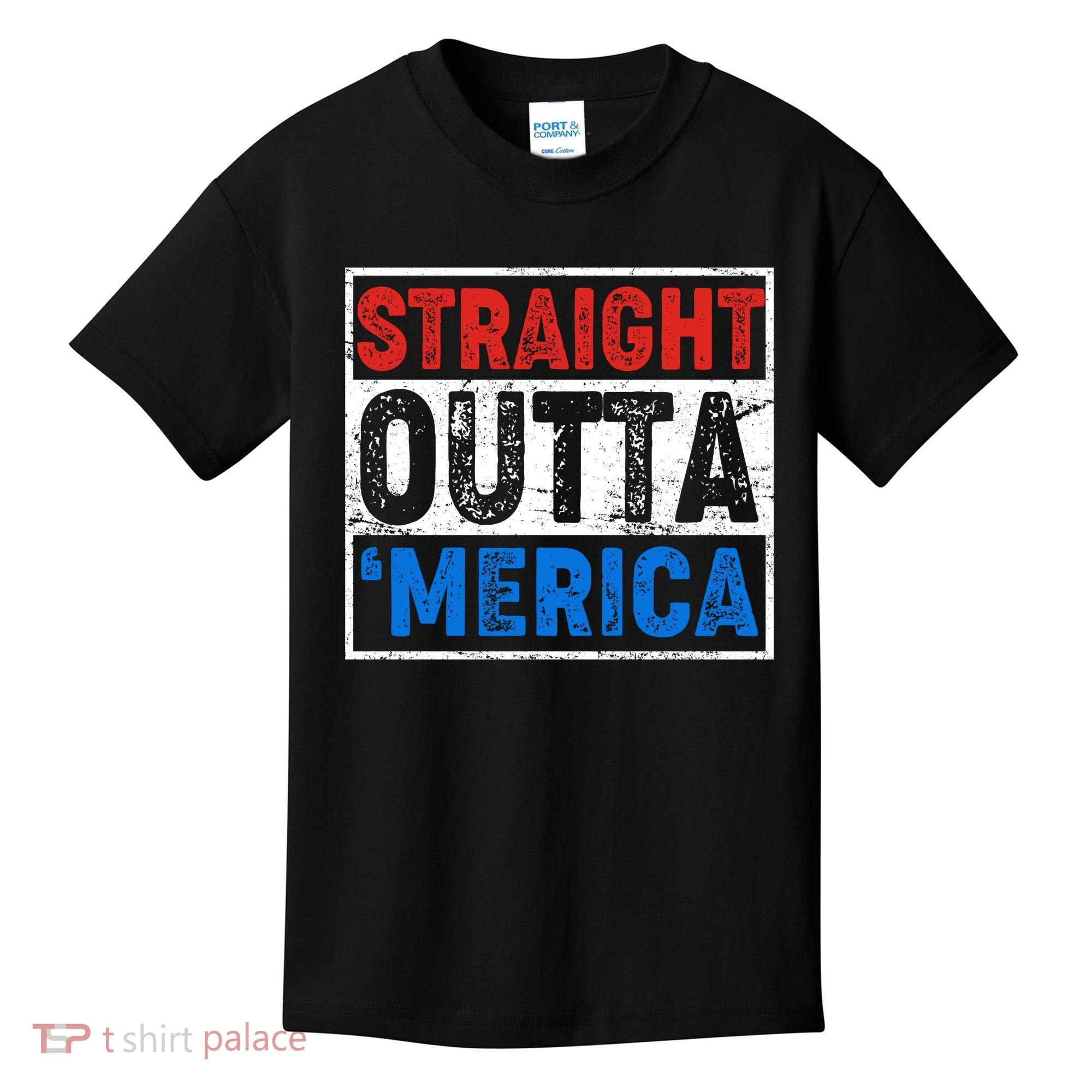 Straight Outta Merica Fourth of July Kids T-Shirt