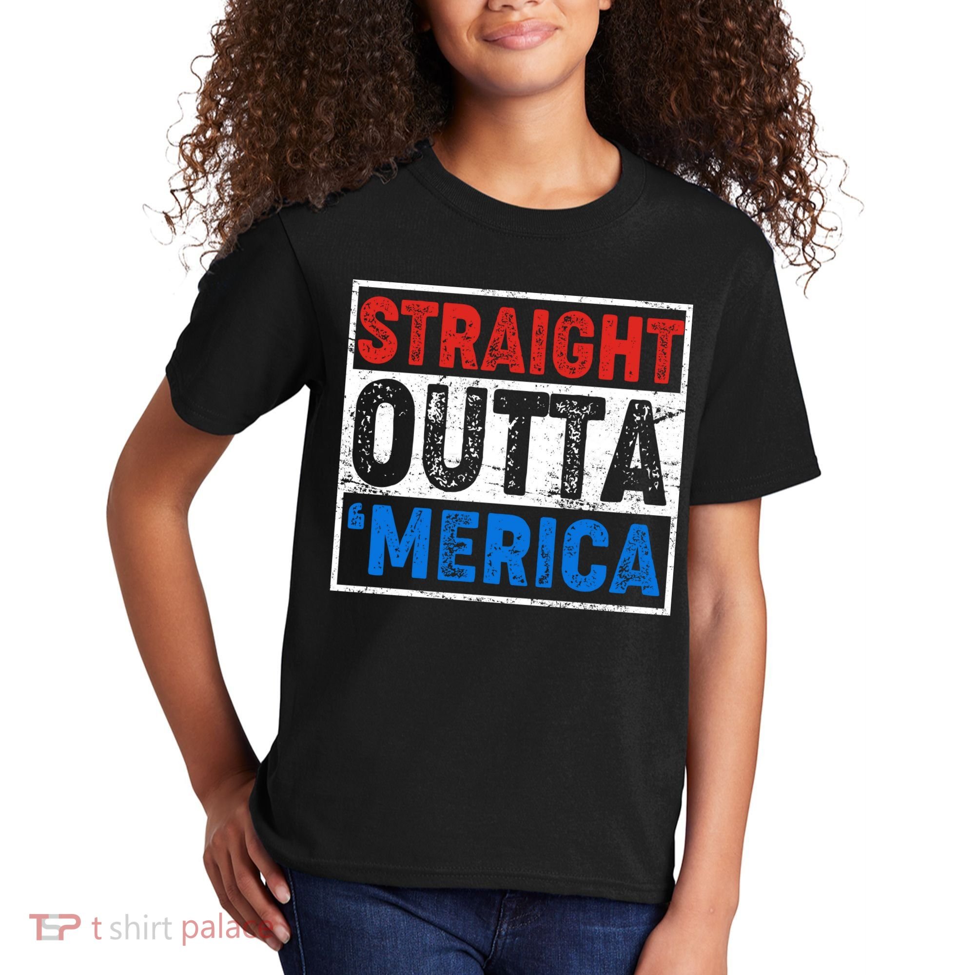 Straight Outta Merica Fourth of July Kids T-Shirt