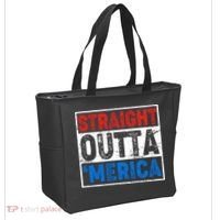 Straight Outta Merica Fourth of July Tote Bag thumb 2