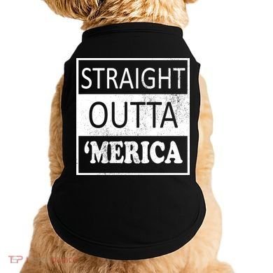 Straight Outta 'Merica USA America Distressed Doggie Tank
