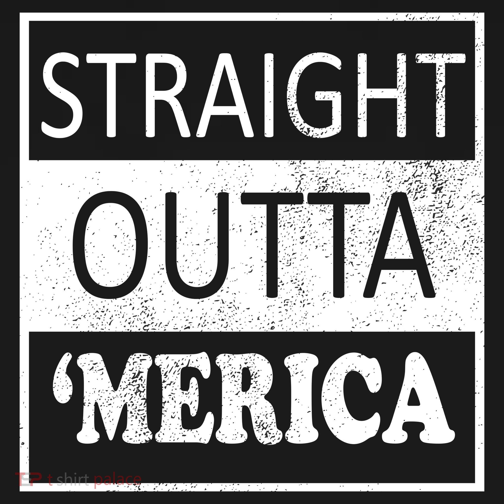 Straight Outta 'Merica USA America Distressed Bucket Hat