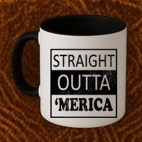 Straight Outta 'Merica USA America Distressed Coffee Mug thumb 2