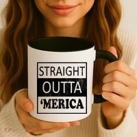 Straight Outta 'Merica USA America Distressed Coffee Mug thumb 3