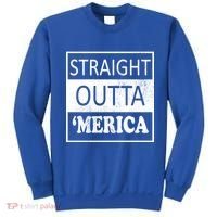Straight Outta 'Merica USA America Distressed Sweatshirt thumb 0