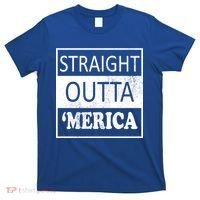 Straight Outta 'Merica USA America Distressed T-Shirt thumb 0