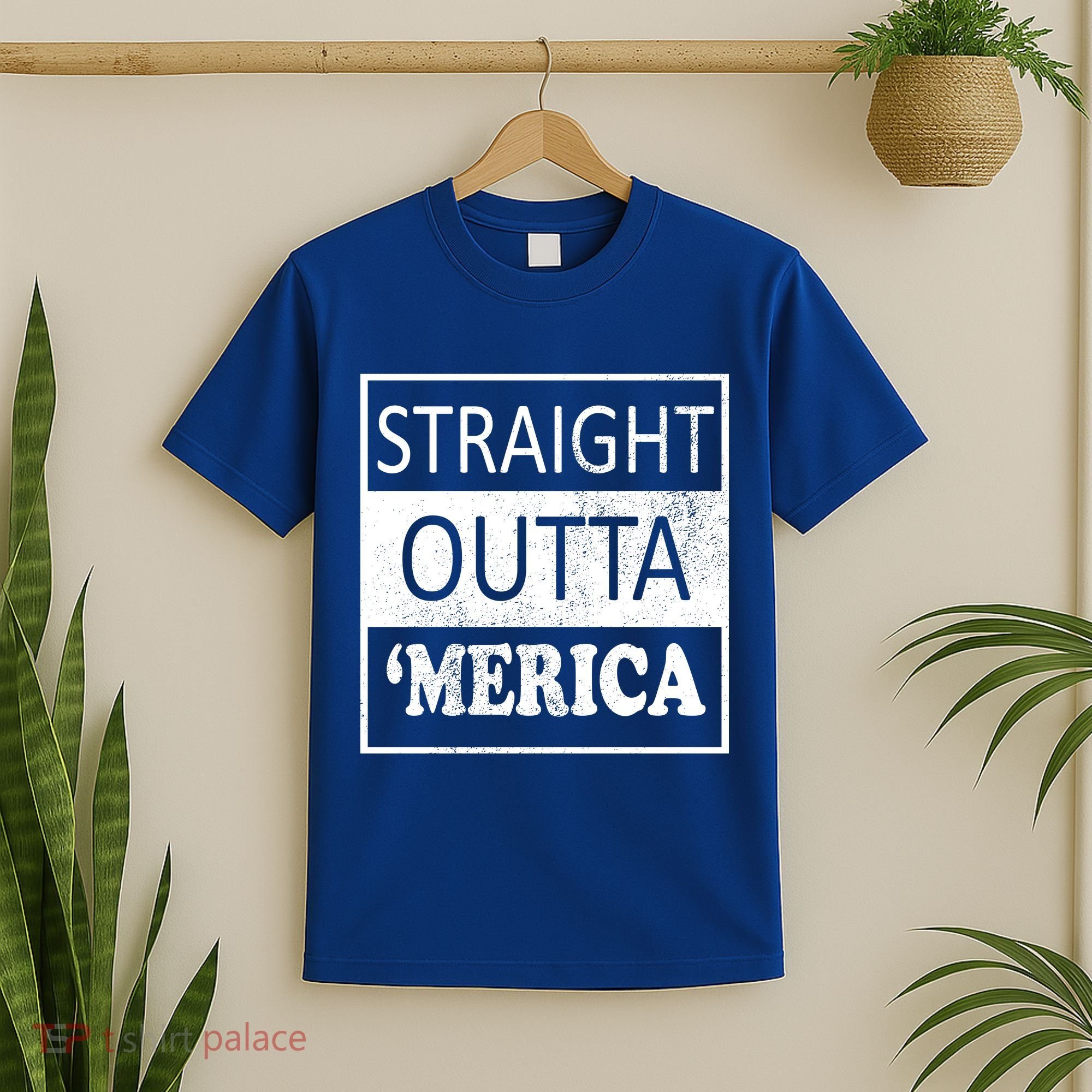 Straight Outta 'Merica USA America Distressed T-Shirt