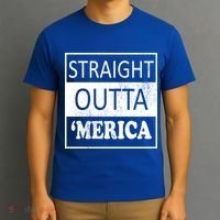 Straight Outta 'Merica USA America Distressed T-Shirt thumb 3